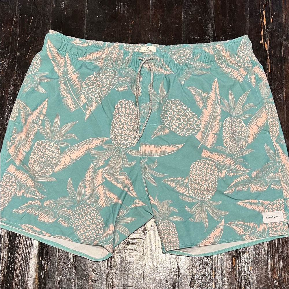 RIPCURL Teal Pineapple Print Swim Shorts XL